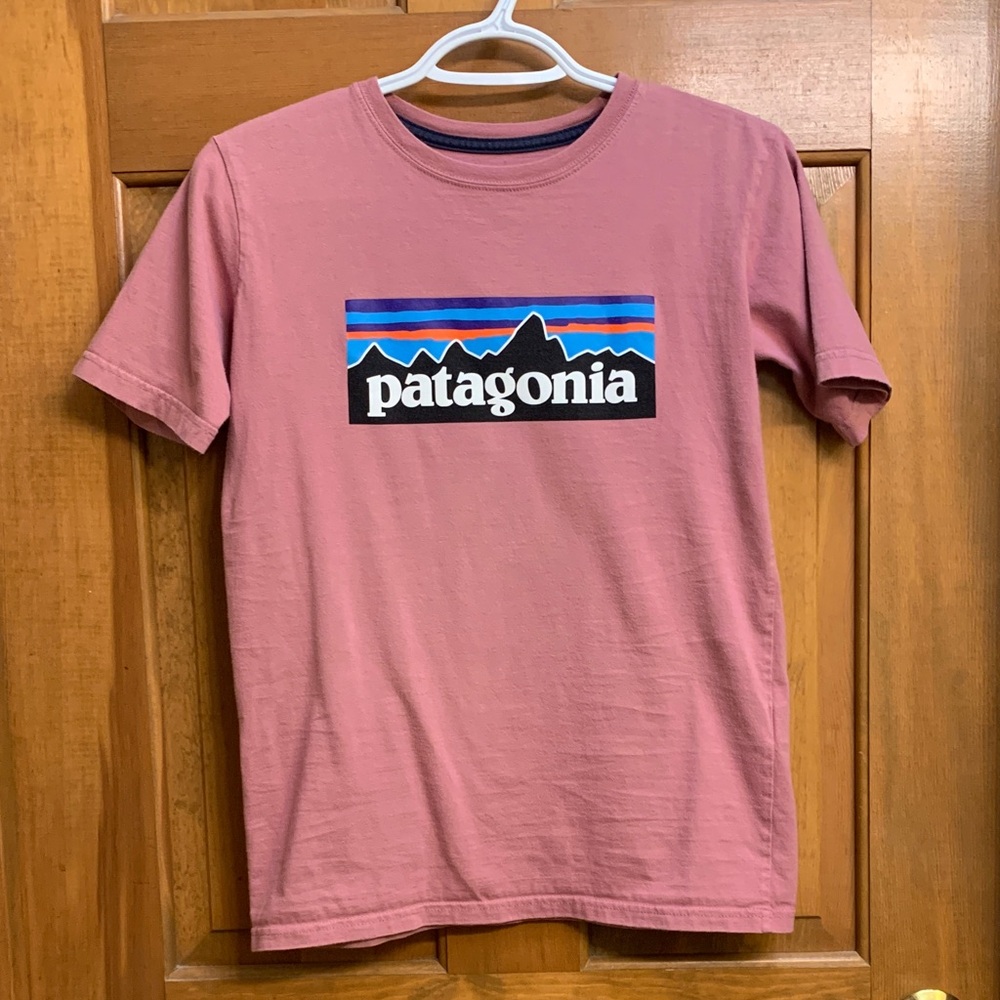 Patagonia Short Sleeve Logo Tee in Dusty Pink